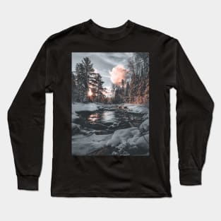 Nature's Symphony: Sunrise Unveils Snowy Stream's Renewal V3 Long Sleeve T-Shirt